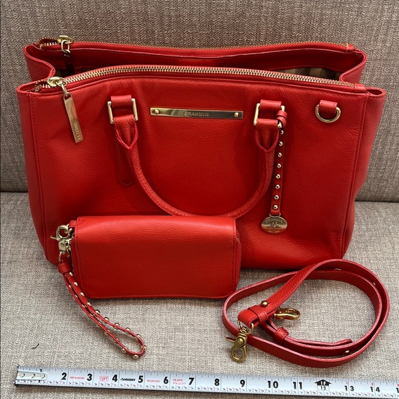 Brahmin Handbags - BRAHMIN | SMALL LINCOLN SATCHEL WITH MATCHING WALLET | CORAL NEPAL